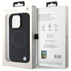 Original Handyhülle IPHONE 16 PRO MAX BMW Hardcase Signature Leather Half Textured & Circle MagSafe (BMHMP16X23RTPK) schwarz