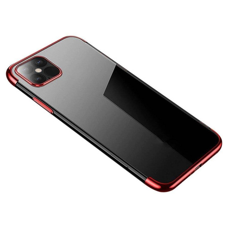 Clear Color case żelowy pokrowiec etui z metaliczną ramką Samsung Galaxy S21+ 5G (S21 Plus 5G) czerwony