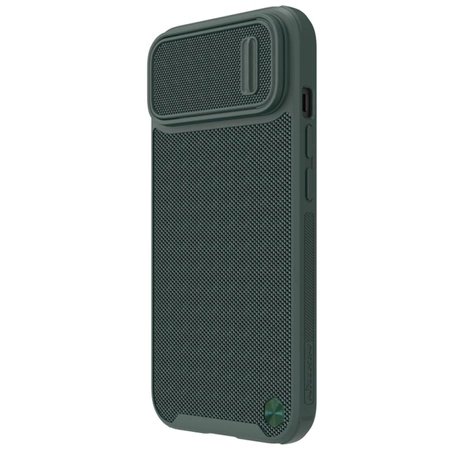 Nillkin Textured S Case für iPhone 14, gepanzerte Hülle mit Kameraabdeckung, grün