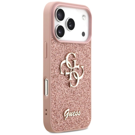 Guess Fixed Glitter Big 4G Case für iPhone 17 Pro - Rosa