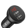 Baseus ładowarka samochodowa 2x USB 4,8A 24W z LCD + kabel 3w1 USB - USB Typ C / micro USB / Lightning 1,2m czarny (TZCCBX-0G)