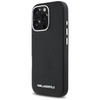 Original Case IPHONE 16 PRO MAX Karl Lagerfeld Saffiano Full Wrapped Elongated Metal Logo MagSafe black