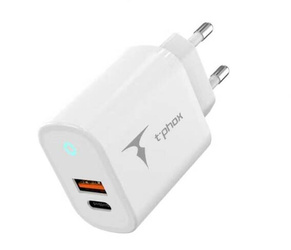 Ładowarka Sieciowa 45W USB + USB-C T-PHOX GLORY biała