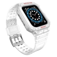 Pasek z etui ochronnym Protect Strap Band do Apple Watch 38 / 40 / 41 mm opaska obudowa pancerna - przezroczysty