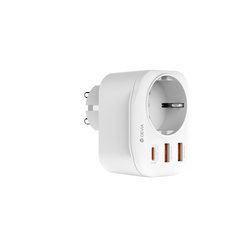 Devia gniazdo sieciowe ładowarka Smart PD 20W 1x USB-C 2x USB  biała
