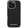 Original Case IPHONE 16 PRO Karl Lagerfeld Saffiano Full Wrapped Elongated Metal Logo MagSafe black
