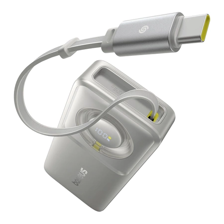 Baseus Free2Pull 10000mAh 30W powerbank with USB-C port and retractable USB-C cable - gray