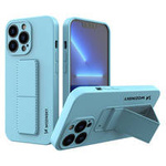 Wozinsky Kickstand Case elastyczne silikonowe etui z podstawką iPhone 13 Pro Max niebieski