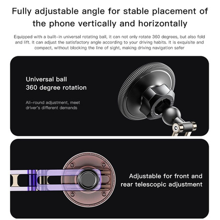 FORCELL F-Grip IronSecure uchwyt samochodowy do szyby/deski kompatybilny z MagSafe czarny
