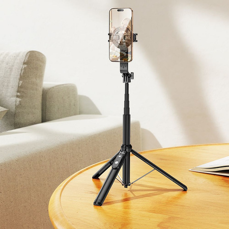 HOCO uchwyt selfie magnetyczny z pilotem bezprzewodowym tripod K25 czarny