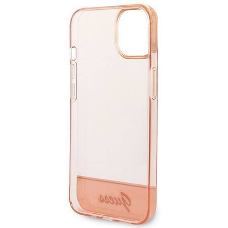Original Case IPHONE 14 PLUS Guess Hardcase Translucent pink