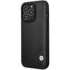 Original Handyhülle IPHONE 14 PRO BMW Hardcase Leather Blue Dots (BMHCP14L22RBDK) schwarz