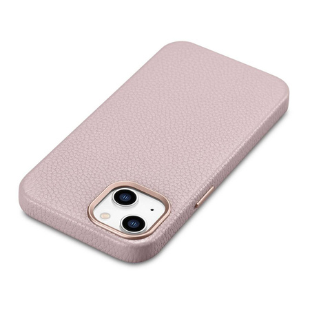 iCarer Litchi Premium Leather Case iPhone 14 Plus Magnetic Leather Case with MagSafe pink (WMI14220711-PK)