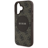 Oryginalne Etui IPHONE 16 Guess 4G Circle Classic Logo MagSafe brązowe