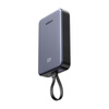 green PB505 20000mAh Power Bank, USB + USB-C, Built-in Cable, 20W (Gray)