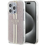 Oryginalne Etui GUESS IML 4G Gold Stripe GUHCP14XH4PSEGP do Iphone 14 Pro Max różowy
