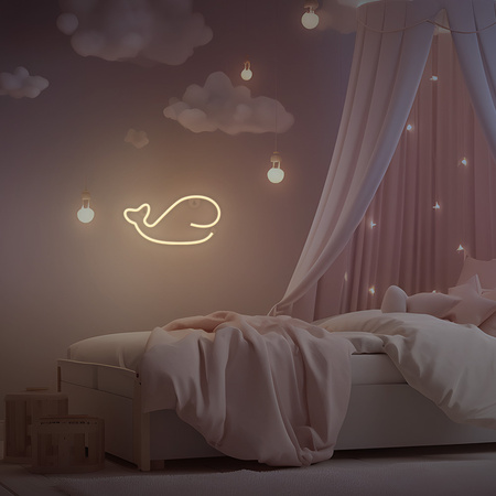Neon LED WIELORYB ciepły biały Bat + USB FLNE09 Forever Light