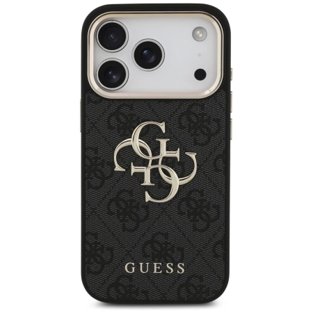 Guess 4G Big 4G Classic Logo Hülle für iPhone 17 Pro - Schwarz und Gold
