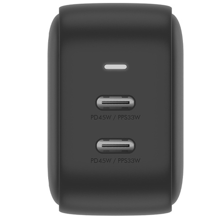 ENERGEA ład. siec. 2xUSB-C PD-PPS 45W2C czarny/black US+EU Travelite GAN45