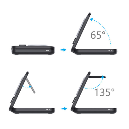 Accessories - 3mk MagRocket 3-in-1 Wireless Charger 15W Qi2 MPP Black