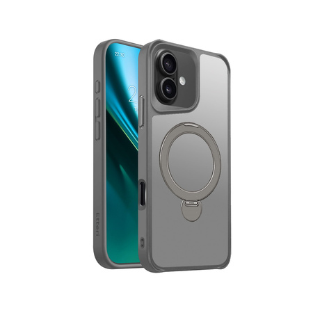 Nakładka Etteri Matt Mag Ring do iPhone 16 6,1" szara