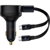 Car charger 2in1 33W 2x USB C (male) Baseus Enjoyment - black