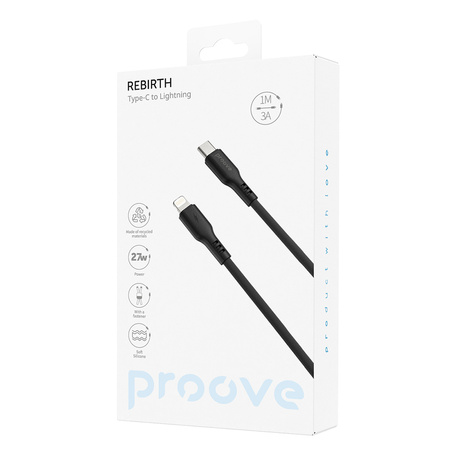 Proove kabel Rebirth Type-C do Lightning 27W (1m) czarny