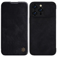 Nillkin Qin Leder Pro Hülle iPhone 14 Pro Max Kamera Cover Holster Cover Flip Case Schwarz