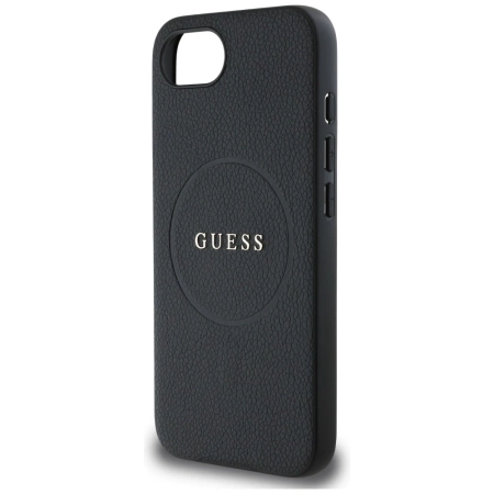Guess PU Grained Classic Logo Case mit MagSafe für iPhone 16e - Schwarz