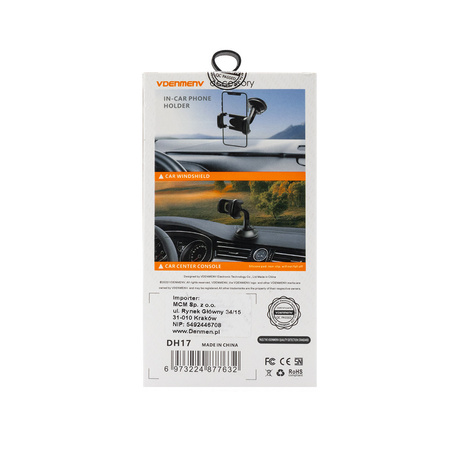 DENMEN UCHWYT SAMOCHODOWY KOKPIT CZARNY DH17