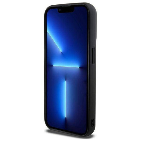 Original Handyhülle IPHONE 15 PRO DKNY Quilted Stack Logo (DKHCP15LPQDSLK) schwarz