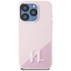 Original Handyhülle IPHONE 15 PRO Karl Lagerfeld Hardcase Silicone Shadow Metal Initial MagSafe rosa