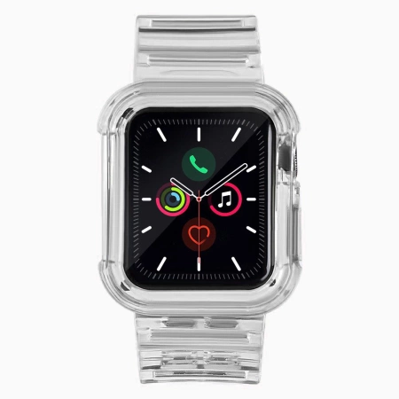 Silikonowa opaska pasek bransoleta bransoletka etui Strap Light Set do zegarka Apple Watch 42 mm - czarna