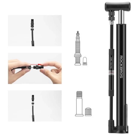 Rockbros 42322821001 floor bicycle pump - black