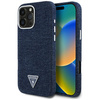 Oryginalne Etui IPHONE 16 PRO MAX Guess Denim Triangle Logo MagSafe niebieskie