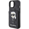 Etui Karl Lagerfeld Saffiano Cardslots and Stand Monogram Ikonik Patch do iPhone 15 - czarne