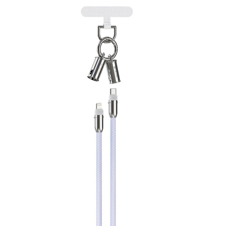 Devia kabel uniwersalna smycz 2w1 PD USB-C - Lightning 1,2 m 27W lawendowy