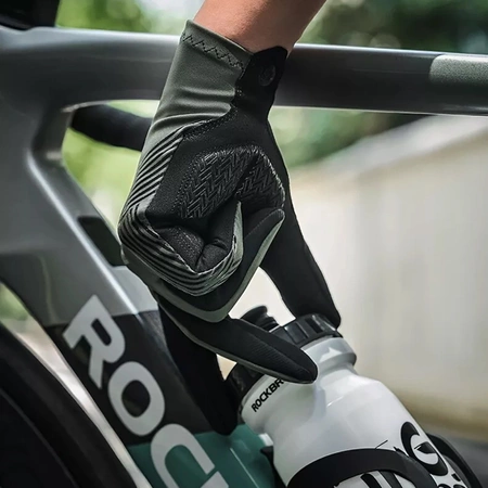 Rękawiczki rowerowe Rockbros 16110006003 amortyzujące rozmiar L - zielono-czarne