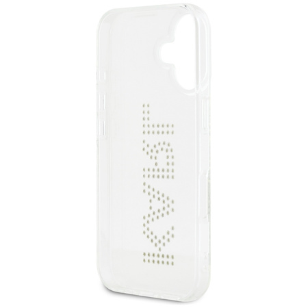 Original Handyhülle IPHONE 16 Karl Lagerfeld IML Rhinestones Logo transparent