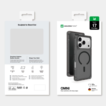 AmazingThing Omni Case für iPhone 17 Pro Max, kompatibel mit MagSafe, Schwarz