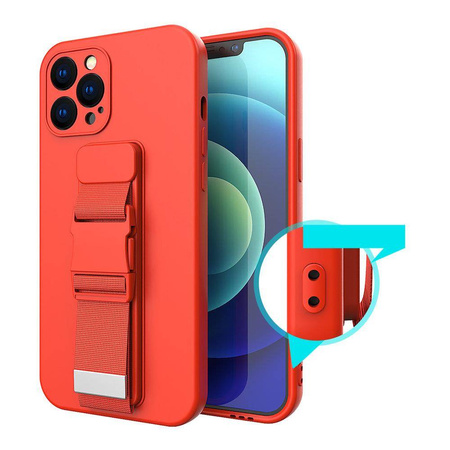 Rope case gel TPU airbag case cover with lanyard for iPhone XR red