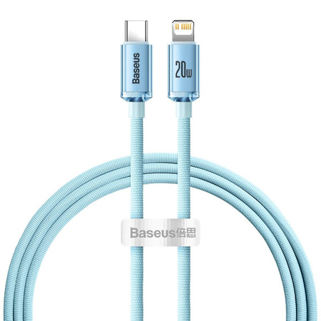 Baseus Crystal Shine Series USB Typ C Kabel - Lightning Ladeleistung 20 W 1,2 m blau (CAJY001303)