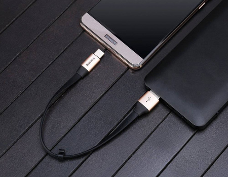 Baseus Nimble płaski kabel przewód USB / USB-C z uchwytem 2A 0,23M czarny (CATMBJ-01)