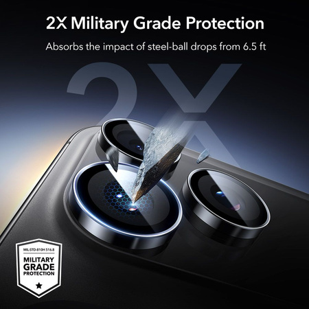 OSŁONA NA APARAT ESR ARMORITE CAMERA PROTECTOR IPHONE 14 PRO / PRO MAX / 15 PRO / PRO MAX / 16 PRO / PRO MAX / 17 PRO / PRO MAX BLACK