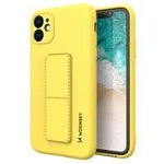 Wozinsky Kickstand Case elastyczne silikonowe etui z podstawką Samsung Galaxy A22 4G żółty