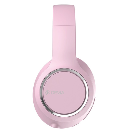 Devia słuchawki Bluetooth Kintone nauszne różowe