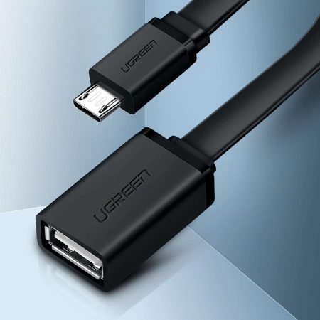 Ugreen kabel adapter przejściówka OTG USB (żeński) - micro USB (męski) 12 cm USB 2.0 480 Mbps czarny (US133 10396)
