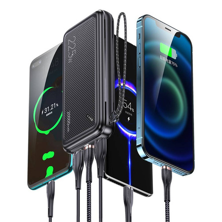 Power Bank 20000mAh PB60 22.5W 2xUSB QC3.0 + USB-C PD3.0 + Micro USB External Battery Fast Charge Usams US-CD168 black