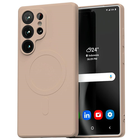 Mercury MagSafe Semi-Silicone Sam S25 Ultra S938 różowo-piaskowy /pink sand