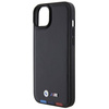 Etui BMW Leather Stamp Tricolor do iPhone 15 Plus - czarne